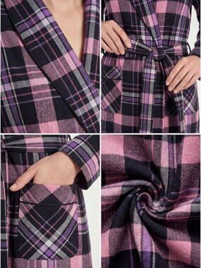Bottom Robe Intimates & Sleepwear | Andrew Scott 10 Cotton Flannel Long Sleep Robe ...